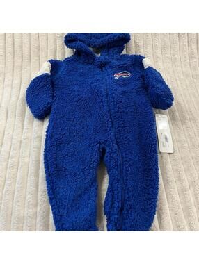 NFL Blue Teddy Fleece Kids Footie Infant Size 3/6 Months New with Tags